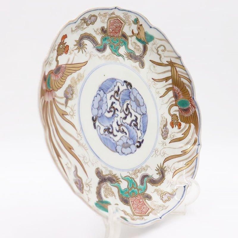 幕末〜明治期 富長貴春(富貴長春) 伊万里 色絵 金彩 5寸皿 約