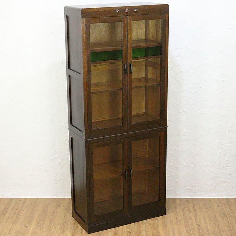 ☆昭和レトロな木製のガラス棚(食器棚、本棚、整理棚やお店 ☆昭和レトロな木製のガラス棚(食器棚、本棚、整理棚やお店