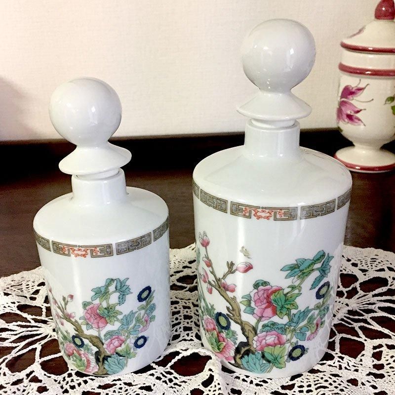 リモージュ 陶器蓋つき瓶 シノワズリ香水瓶(小のみ)Limoges リモージュ 陶器蓋つき瓶 シノワズリ香水瓶(小のみ)Limoges