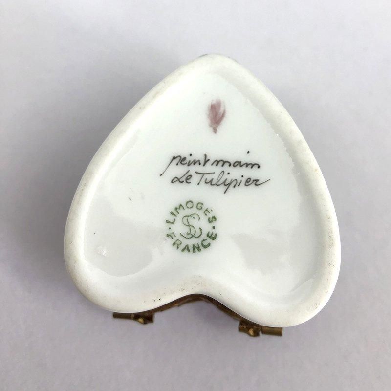リモージュ 可愛らしいハート形小物入れ Limoges 15OTc2-2