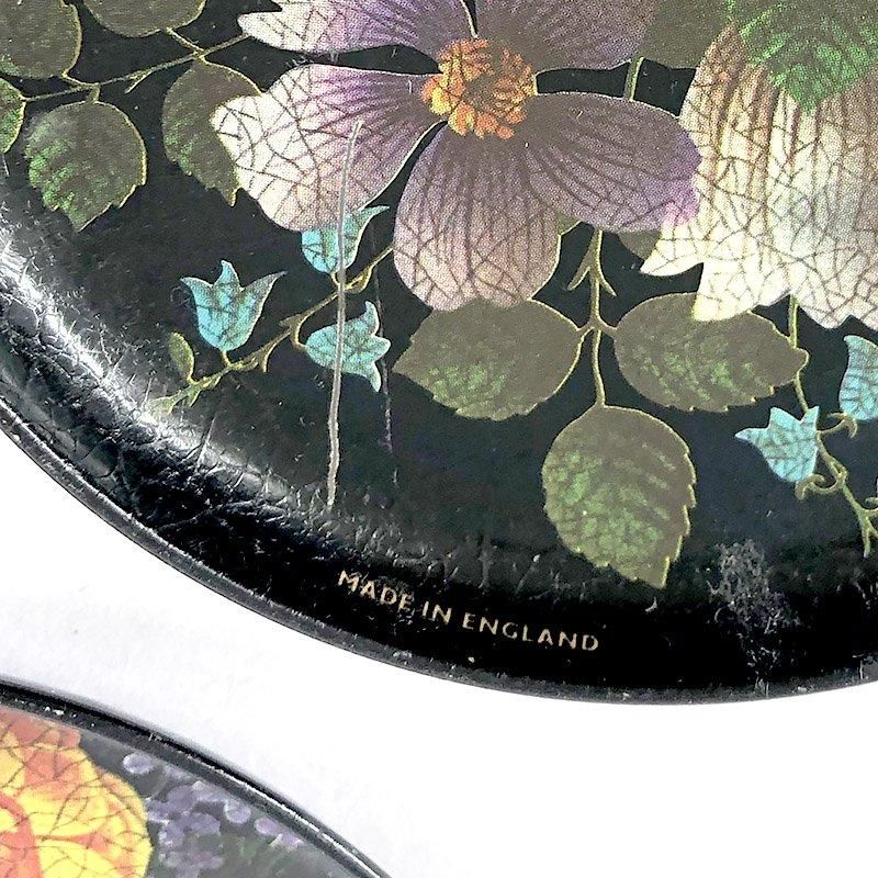 イギリス製 花柄の金属製豆皿 コースター 15TWa1 - ANTIQUE LEAVES