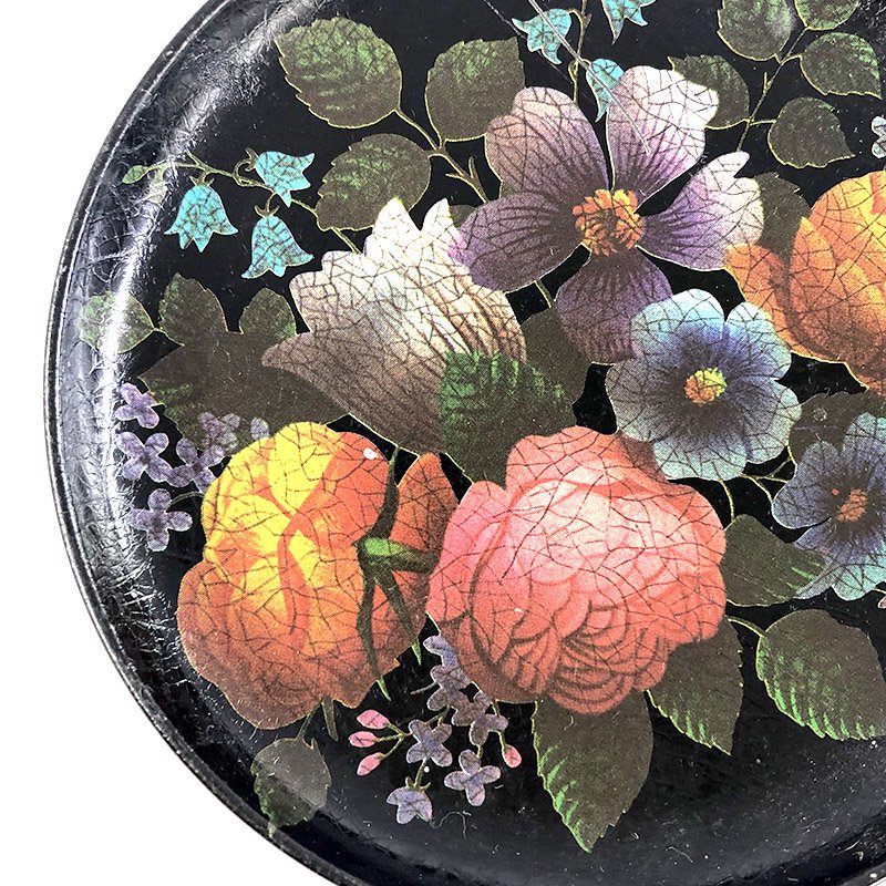 イギリス製　花柄の金属製豆皿 コースター
15TWa1の画像