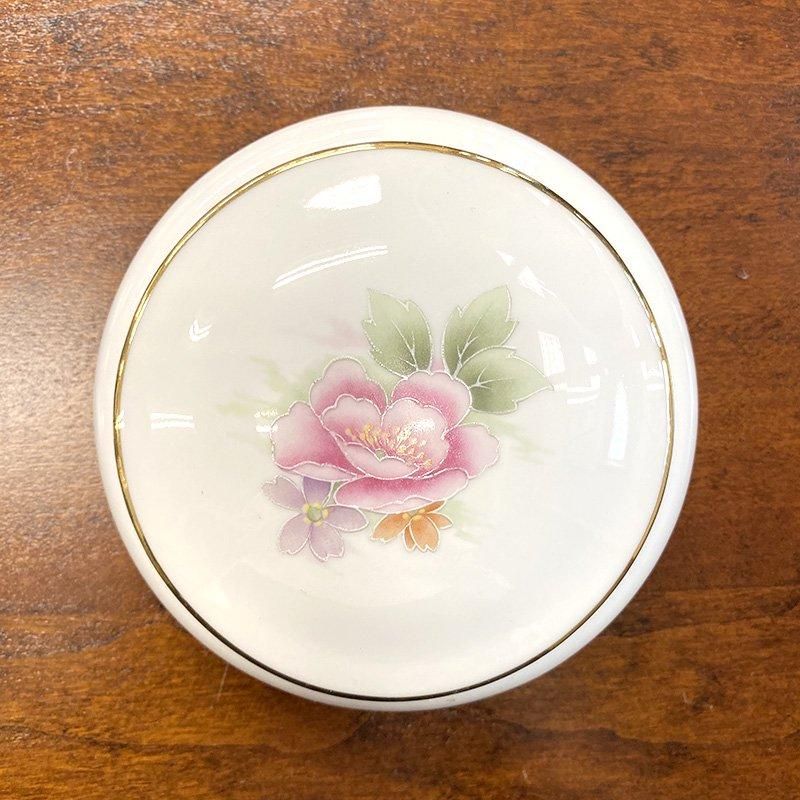 リモージュ ボンボニエール 白磁花金縁 陶器の小物入れ 12otbo22