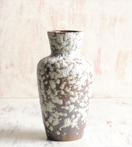 西ドイツ製 ヴィンテージ Scheurich窯 陶器の花瓶 Fat Lava 花器 一輪挿し ミッドセンチュリー期 フラワーベース アンティーク_230111の画像