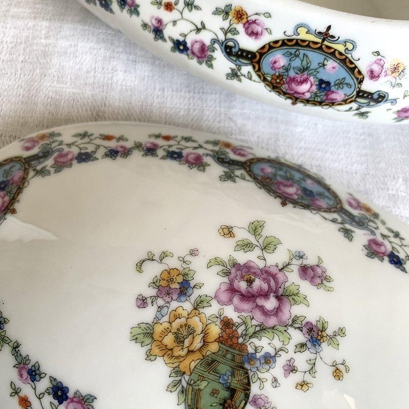 ボンボニエール オーバル 花プリント Limoges リモージュ ボンボニエール オーバル 花プリント Limoges リモージュ