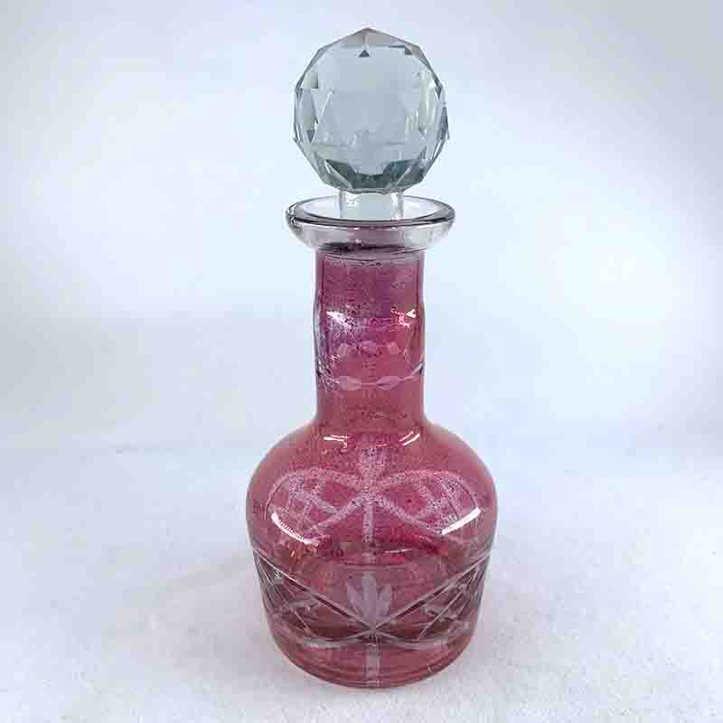 香水瓶 蓋つき 色ガラス フランス 12otcm8 - ANTIQUE LEAVES 