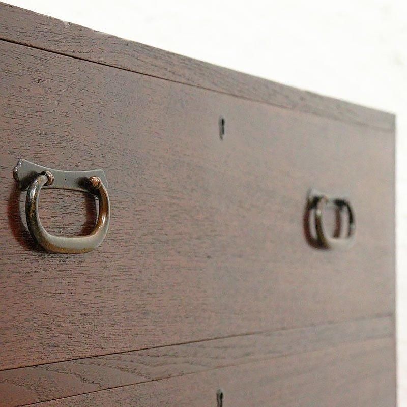 アンティーク 昭和レトロ 和洋折衷二段和箪笥 クルミ材