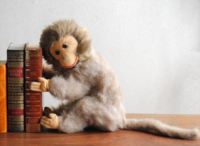 希少 ドイツのかわいいヴィンテージ さる 猿 モンキー ドール ぬいぐるみ 人形 フィギュア オールド トイ アンティーク_230119の画像