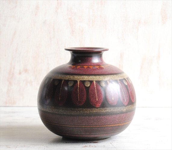ドイツ製 KMK MANUELL 陶器 花瓶 花器 一輪挿し フラワーベース ミッドセンチュリー期 アンティーク_230120の画像