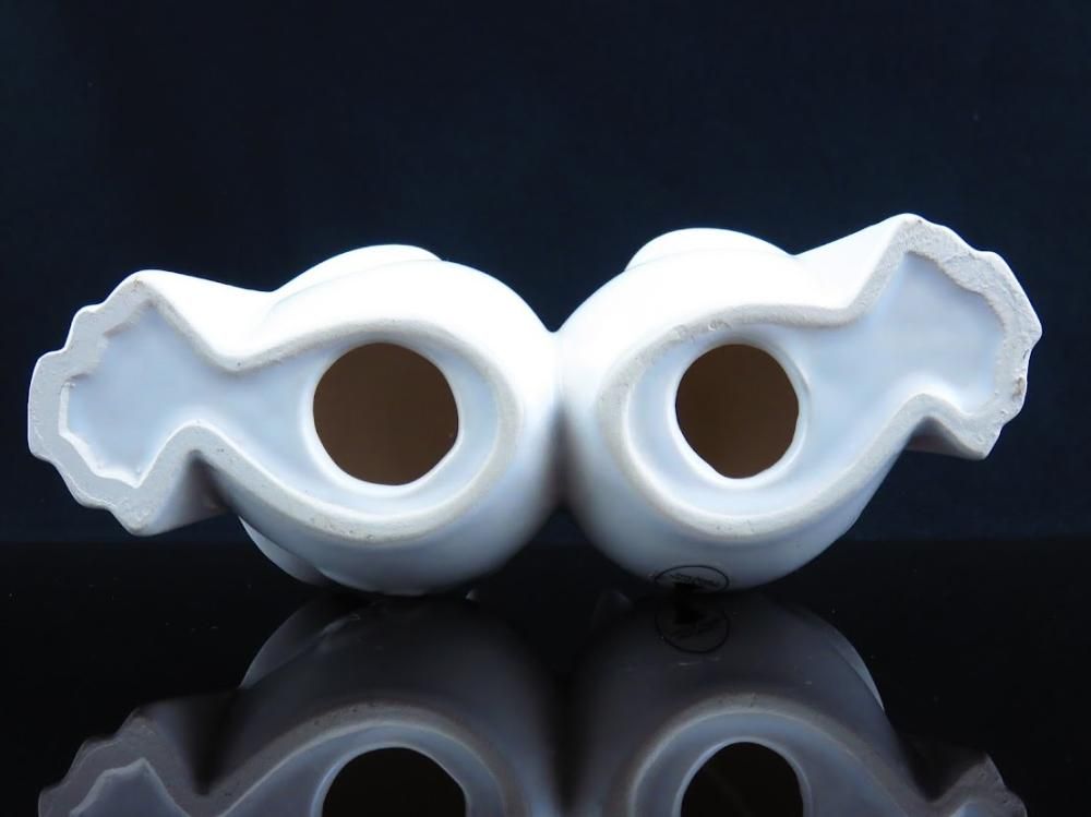 DECO/デコ Rosa Ljung/ローサユング 鳥 花柄 白×白 つがい 置物