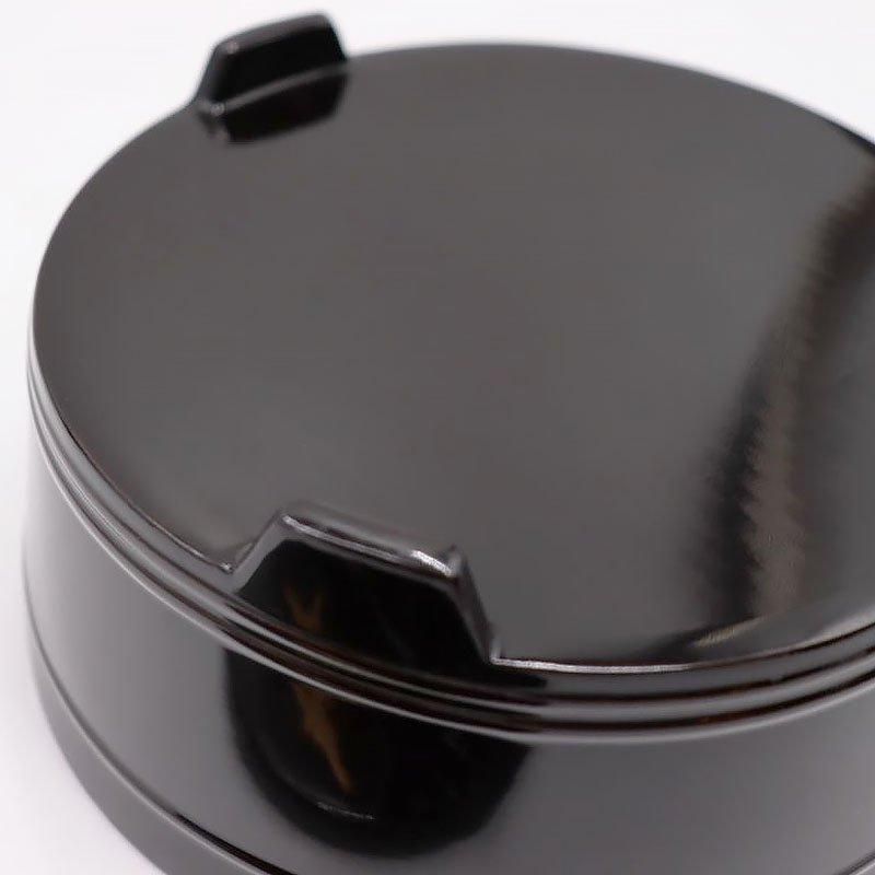 アンティーク 蒔絵入り 黒塗り 桶形 蓋もの 懐石漆器