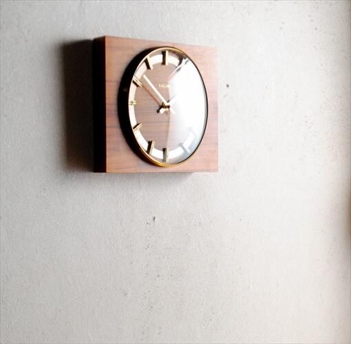 ドイツ製 木製フレーム 壁掛け時計 ヴィンテージ