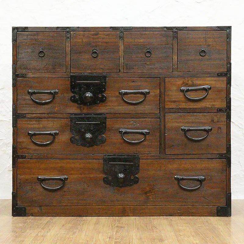 小箪笥 小物箪笥 和家具 時代金具 蕨手金具 アンティーク 明治 小箪笥 小物箪笥 和家具 時代金具 蕨手金具 アンティーク 明治
