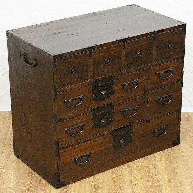 小箪笥 小物箪笥 和家具 時代金具 蕨手金具 アンティーク 明治