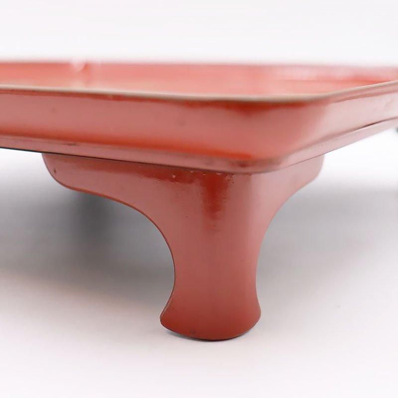 【5客脚付蒔絵膳 】漆器　会席膳 Lサイズ　御膳　朱塗　正月　祭事　アンティーク 和モダン漆塗り脚付膳 金銀蒔絵で一人膳に最適 松網干デザイン