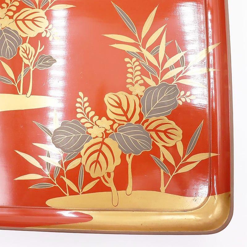 漆塗り 脚付膳 朱塗り 金銀蒔絵 アンティーク