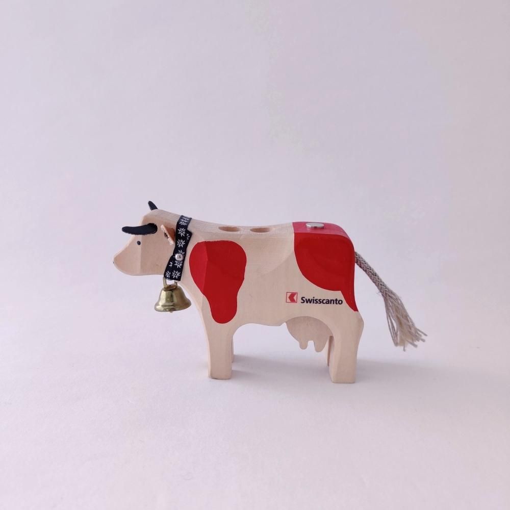 ヴィンテージ 木製 牛 オブジェ 赤ぶち swisscanto Trauffer ヴィンテージ 木製 牛 オブジェ 赤ぶち swisscanto Trauffer
