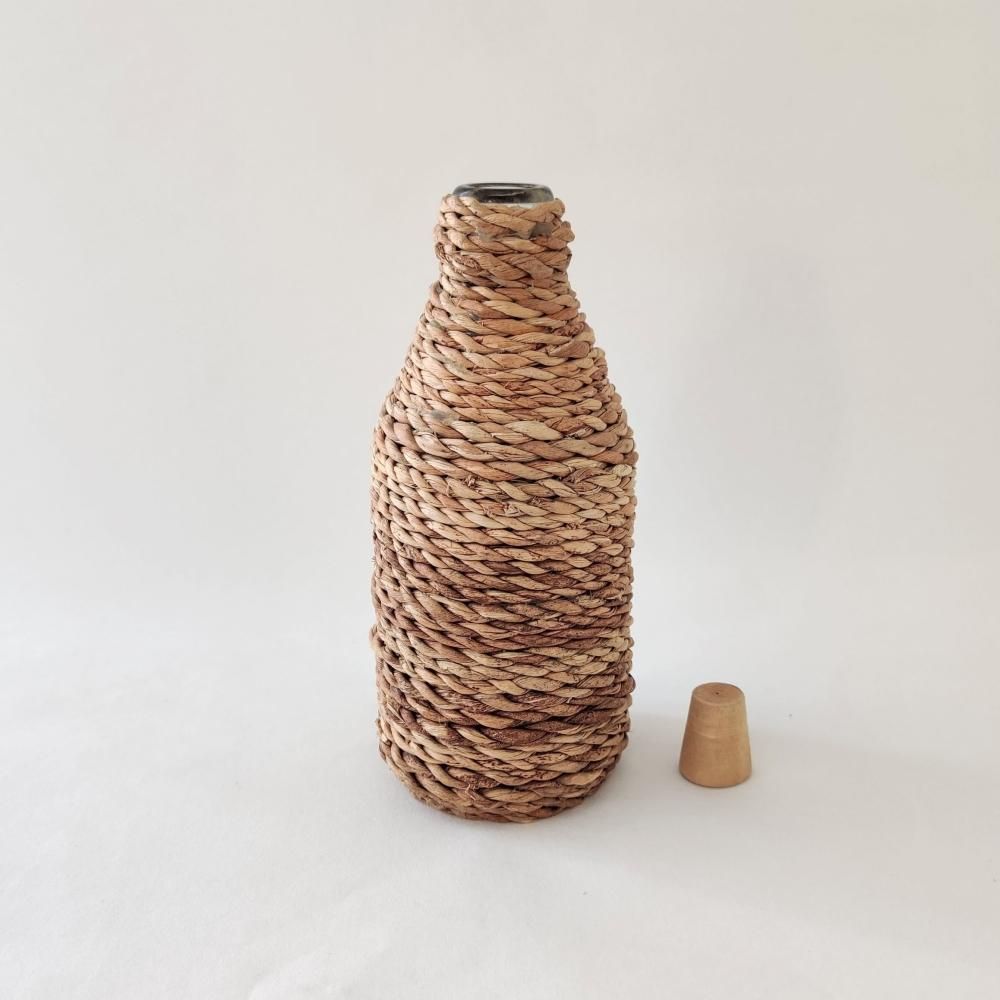 ヴィンテージ かご編み 装飾 ボトル ハンドメイド 木製栓 スイス