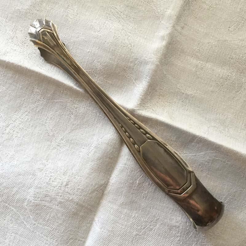 英国　ヴィンテージ　アンティーク　トング　シュガートング 1844年 英国アンティーク 純銀製シュガートング 60g Chawner&Co