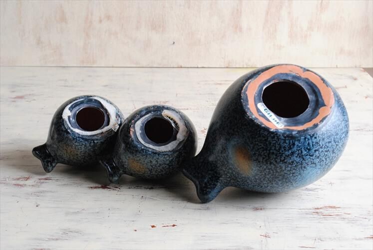 ドイツ製 GILDE かわいい鳥の親子 3体セット 陶器 オブジェ ドイツ製 GILDE かわいい鳥の親子 3体セット 陶器 オブジェ
