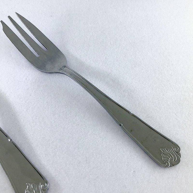 シェル装飾ステンレスデザートフォーク