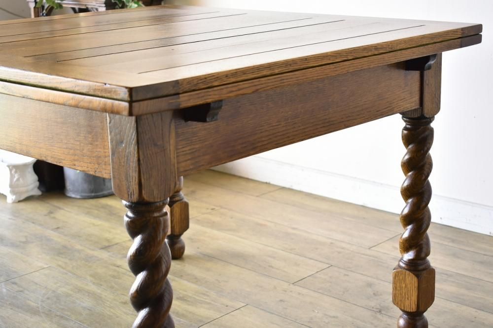 オーク　ドローリーフテーブル 英国製1920年代 オーク製ドローリーフテーブル 繊細な印象