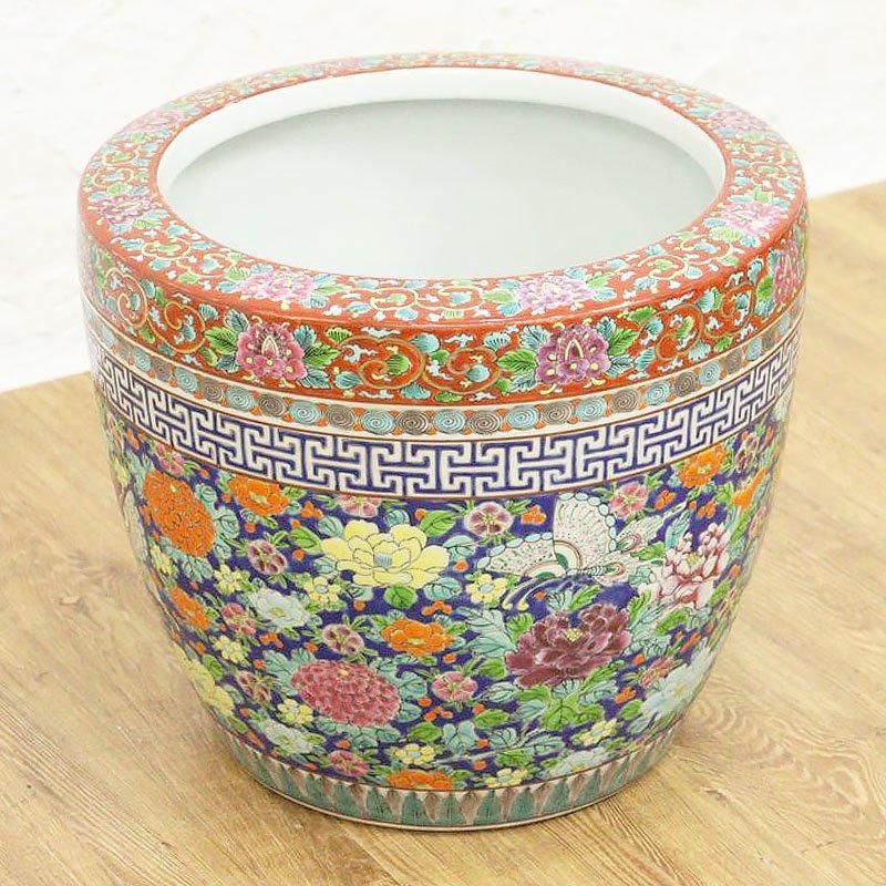 色絵 伊万里 十錦 手あぶり火鉢 鉢カバー カラフル マルチカラー 色絵 伊万里 十錦 手あぶり火鉢 鉢カバー カラフル マルチカラー