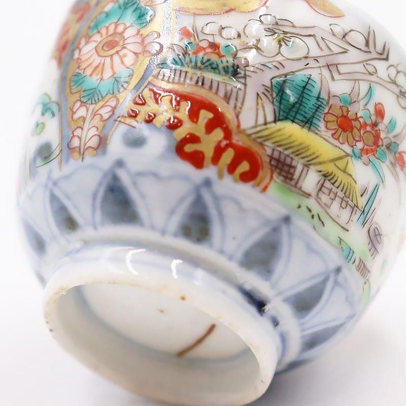 骨董　アンティーク　古伊万里　輸出伊万里　色絵　猪口　盃　酒器　カップ　輸出手 骨董 アンティーク 古伊万里 輸出伊万里 色絵 猪口 盃 酒器