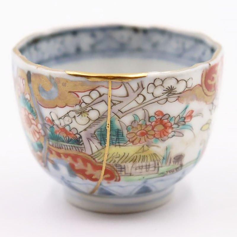 骨董　アンティーク　輸出伊万里　輸出手　金襴手　酒器　猪口　盃　カップ 骨董 アンティーク 輸出伊万里 輸出手 金襴手 酒器 猪口 盃 カップ