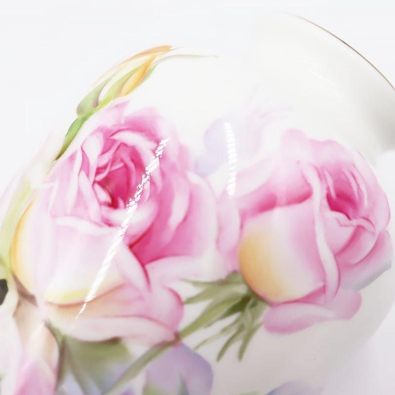 オールドノリタケ ビクトリアン 薔薇 四足 花瓶 メイプルリーフ 昭和の