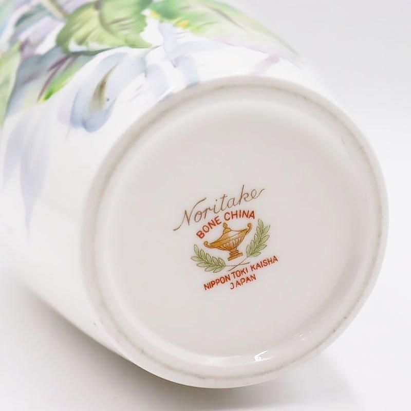 ノリタケ ハンドペイント 花瓶 花瓶 花器 日本製 ハンドペイント 昭和15年頃 赤い花柄