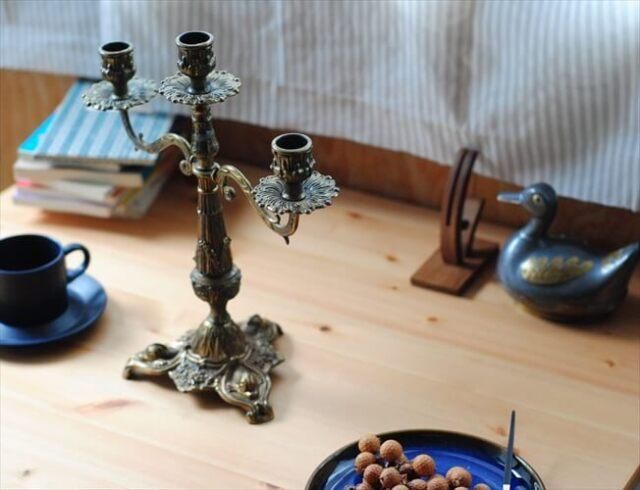 フランス 真鍮 キャンドルホルダー ヴィンテージ