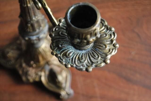 フランスアンティーク　真鍮　ブラス キャンドルホルダー　brass アンティークブラスキャンドルホルダー アンティーク雑貨 | 雑貨