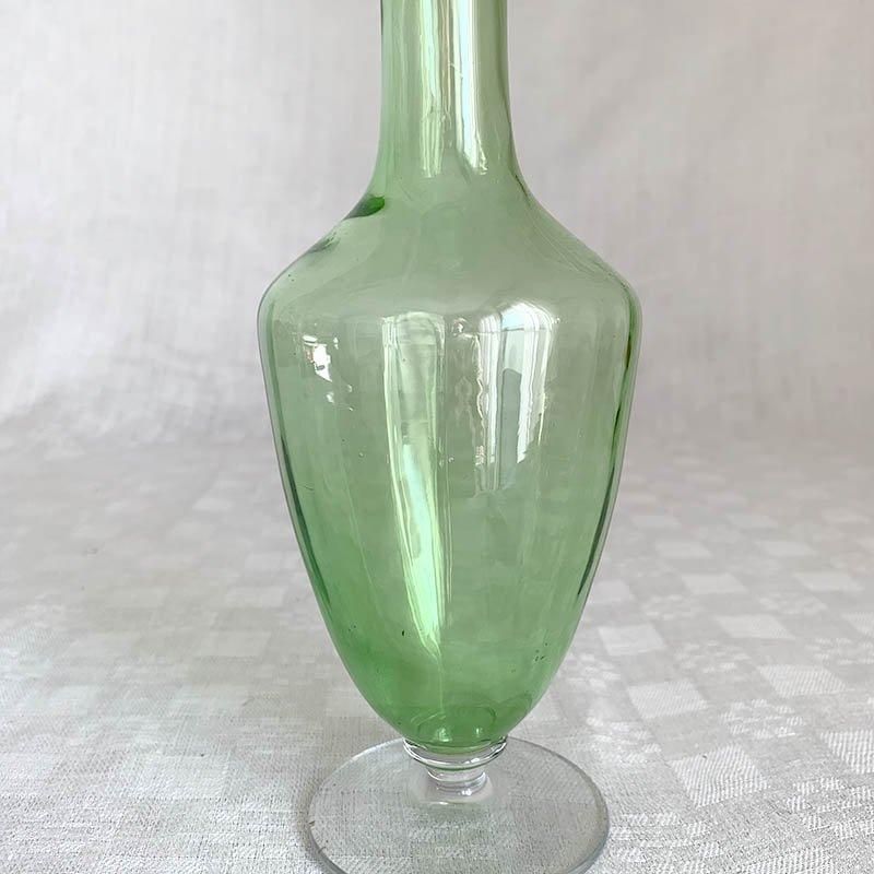 ウランガラス 蓋付き水差し 緑色の美しい古いデザイン