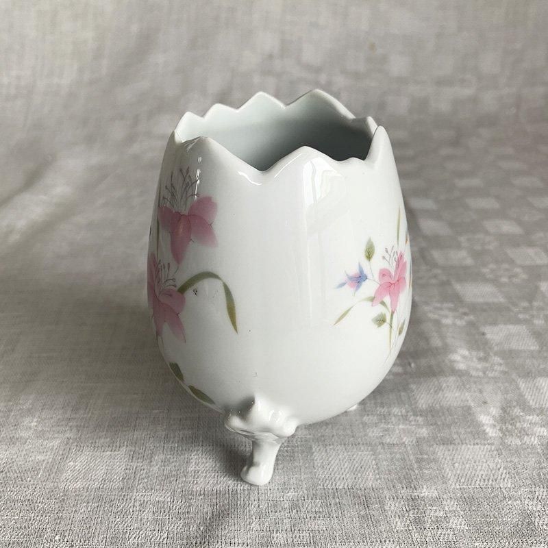 リモージュ卵型小物入れ イースター飾りに 野の花モチーフ