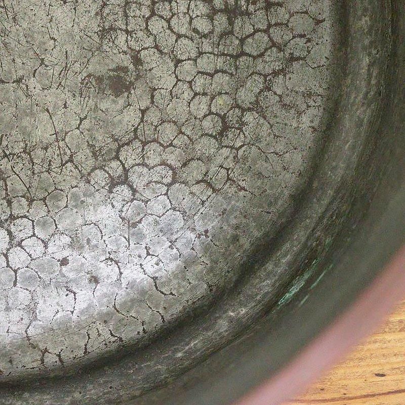 緑青のある 破れ 銅 タライ 古道具 アンティーク オブジェ 破れ銅タライ 緑青のある 破れ 銅 タライ 古道具 アンティーク オブジェ 破れ