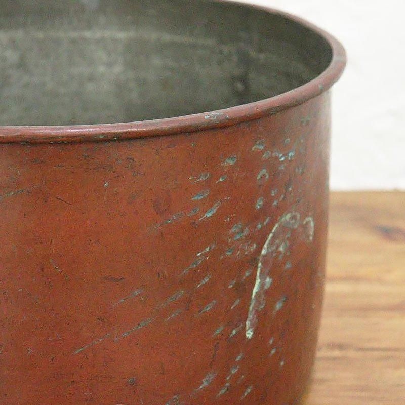 アンティークな銅製たらい　昭和レトロ 銅製 深タライ アンティーク 雑貨 大正昭和初期