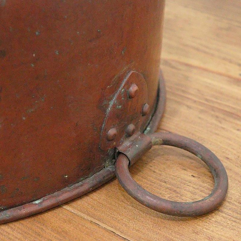 アンティークな銅製たらい　昭和レトロ 銅製 深タライ アンティーク 雑貨 大正昭和初期