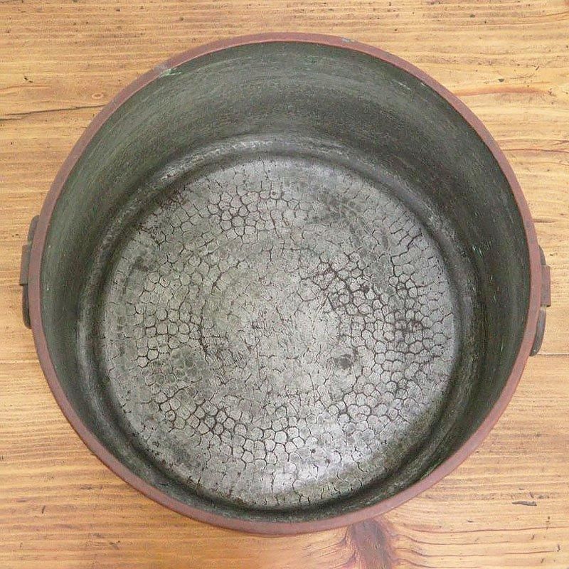 アンティークな銅製たらい　昭和レトロ 銅製 深タライ アンティーク 雑貨 大正昭和初期