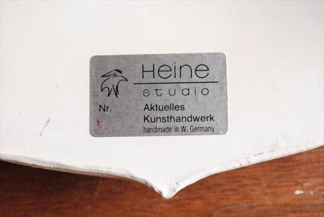ドイツ製 Heine studio 陶器の壁時計 電池式 壁掛け時計
