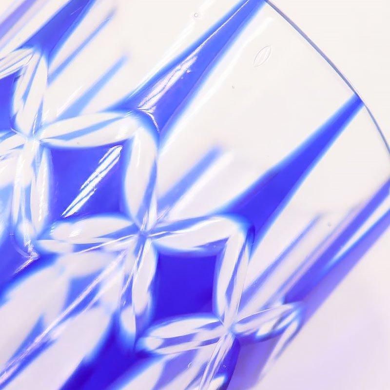 アンティーク 切子グラス 青 大正昭和レトロ