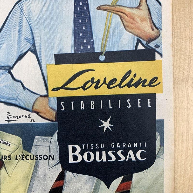 ヴィンテージ広告4Pカラー・モノクロ BYRRH 紳士服（1953年仏