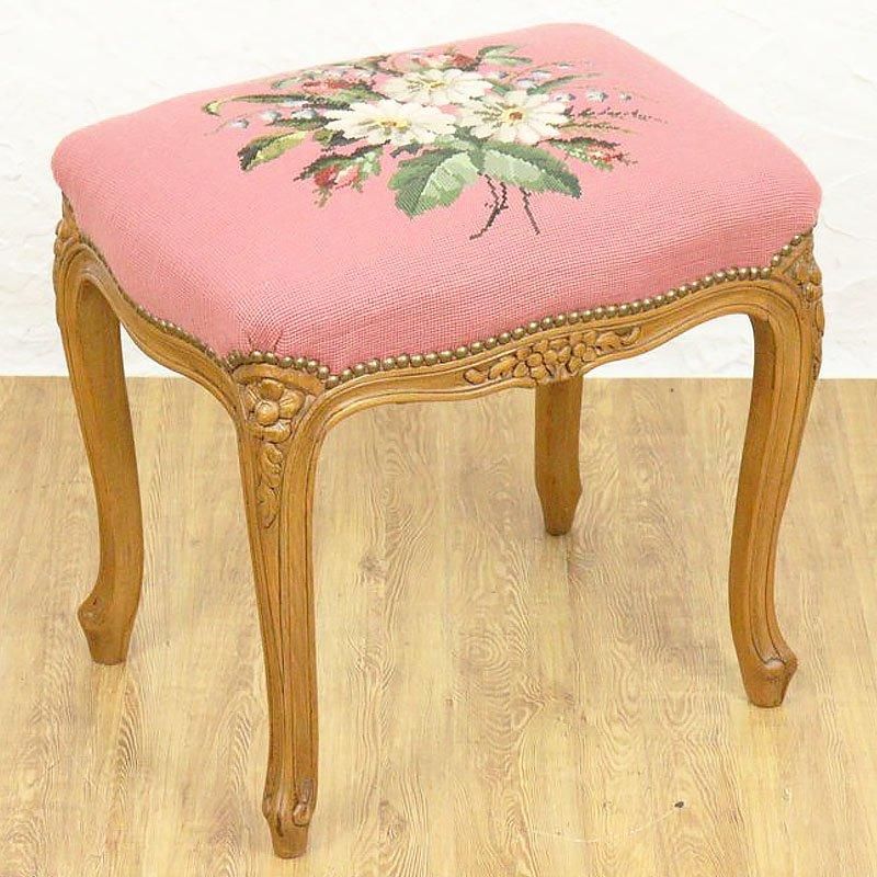 ドール用1/3サイズ アンティーク調スツール 花柄緑 椅子 ソファ ドール用1/3サイズ アンティーク調スツール 花柄緑 椅子 ソファ 【公式