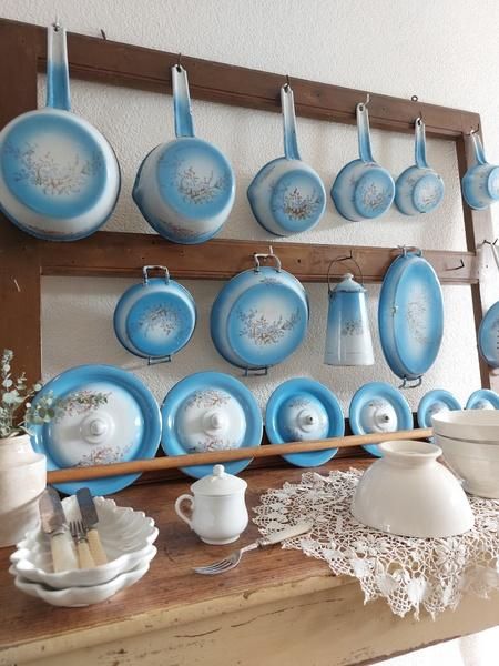 フランスアンティーク　ホーロー❣️Japy ピンク　すみれ柄　ミルクパン　片手鍋 フランスアンティーク ホーロー❣️Japy ピンク すみれ柄 ミルク