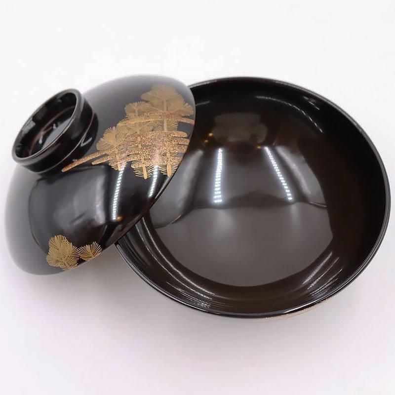 明治骨董旧家蔵出し　豪華黒塗り吸物椀　松鶴金蒔絵　明治参十参年購入　木製漆器二客 ☘ 明治時代 松鶴 金蒔絵 輪島木椀 3客 骨董アンティーク - メルカリ