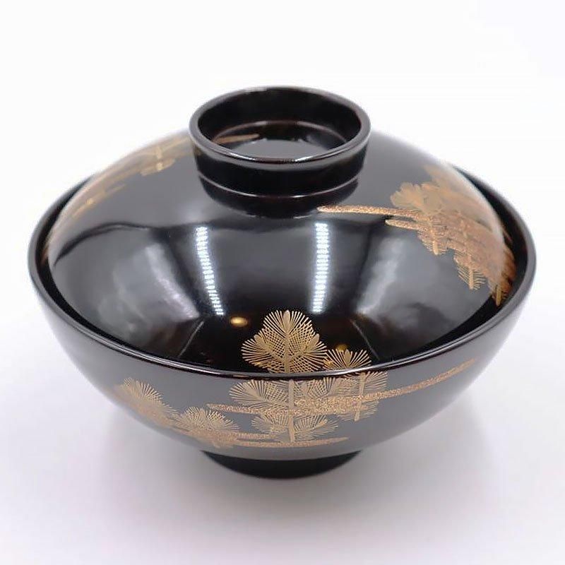 CK27/ 木製漆器 時代輪島塗 菊桐唐草 金蒔絵 溜塗 内黒塗 椀三客 天然木 木製漆器 時代輪島塗 菊桐唐草 金蒔絵 溜塗 内黒塗 椀三客 天然木