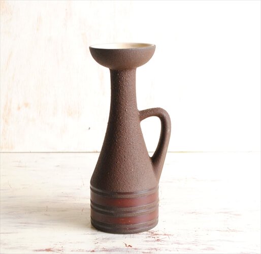 ドイツ製 ヴィンテージ Art pottery 陶器の花瓶 花器 一輪挿し ミッドセンチュリー期 フラワーベース アンティーク_230428