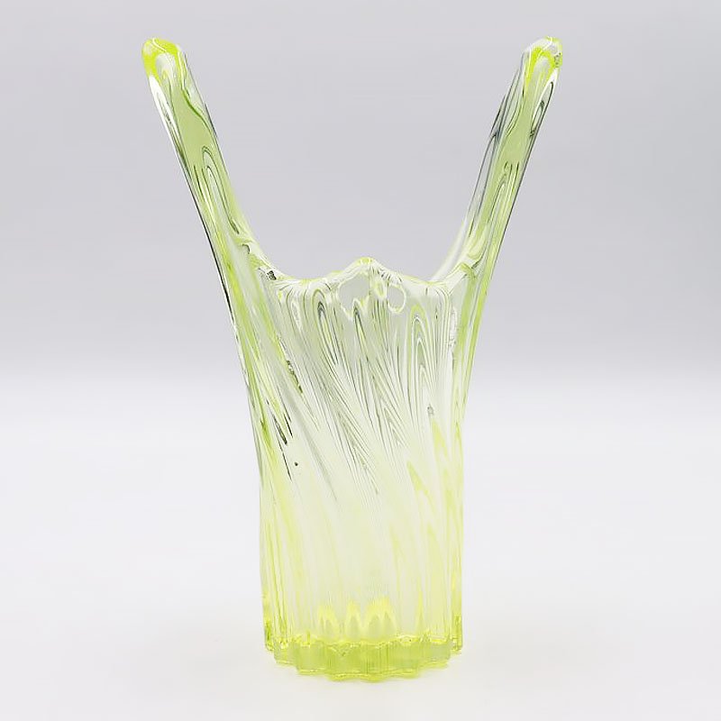 ウラン ガラス 花器 花瓶 フラワーベース モダン 大正ロマン 和ガラス