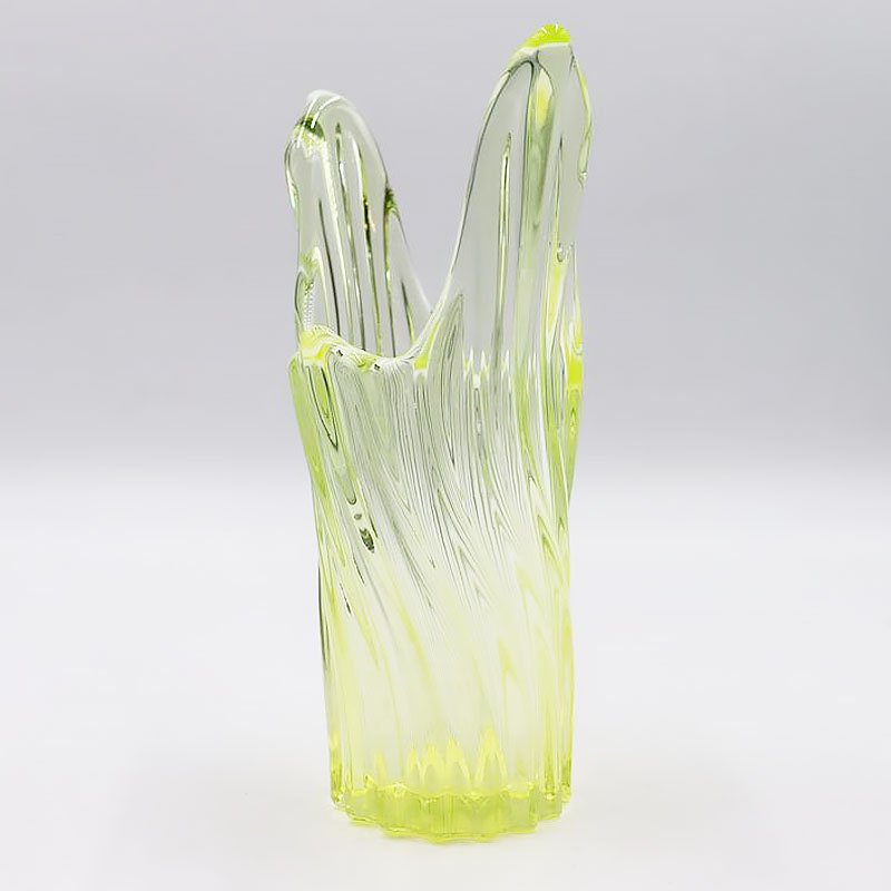 ウラン ガラス 花器 花瓶 フラワーベース モダン 大正ロマン 和ガラス