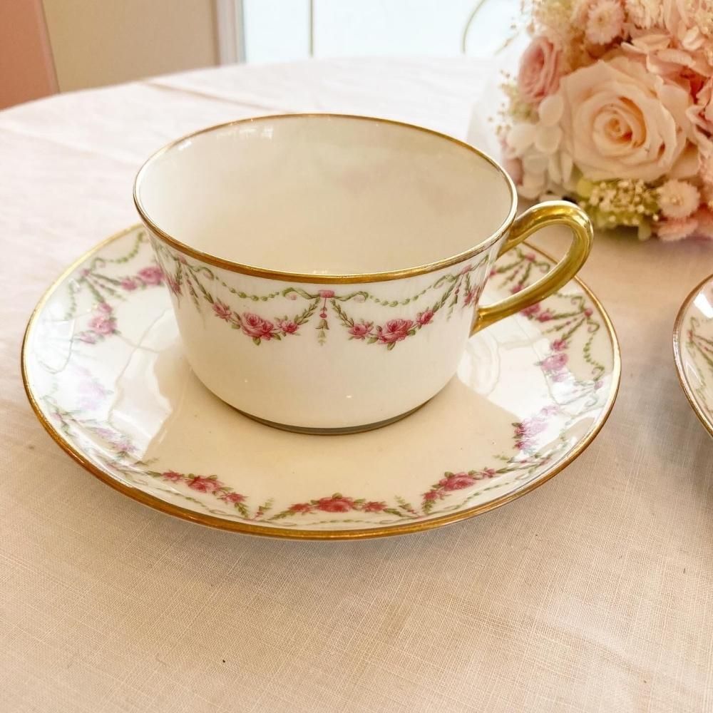 リモージュ アビランド アンティークローズ カップ&ソーサー